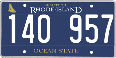 RI license plate 140957