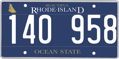 RI license plate 140958