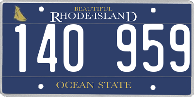 RI license plate 140959