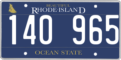 RI license plate 140965