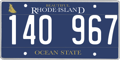 RI license plate 140967