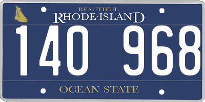 RI license plate 140968