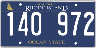 RI license plate 140972