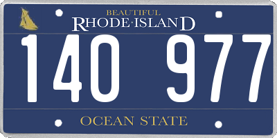 RI license plate 140977
