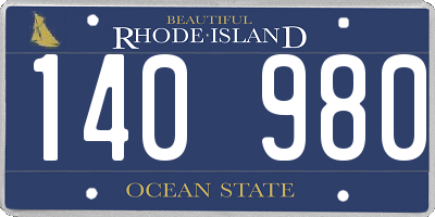 RI license plate 140980