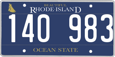RI license plate 140983