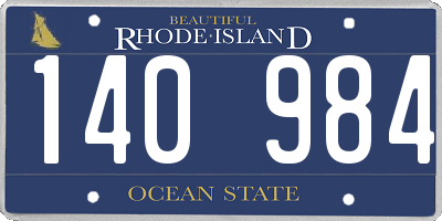 RI license plate 140984