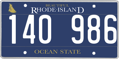 RI license plate 140986