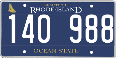 RI license plate 140988