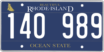 RI license plate 140989