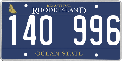 RI license plate 140996