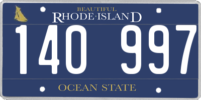 RI license plate 140997
