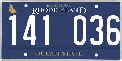 RI license plate 141036