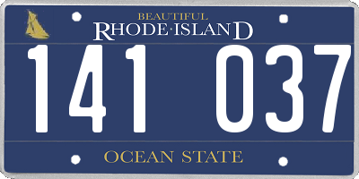 RI license plate 141037