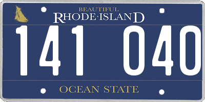 RI license plate 141040