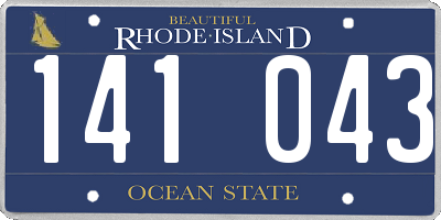 RI license plate 141043