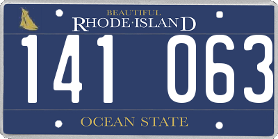 RI license plate 141063