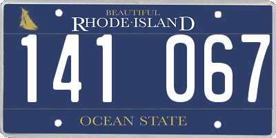 RI license plate 141067