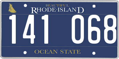 RI license plate 141068