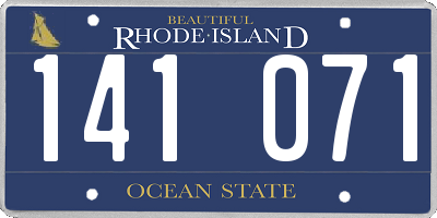 RI license plate 141071