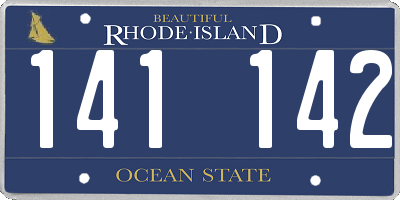 RI license plate 141142