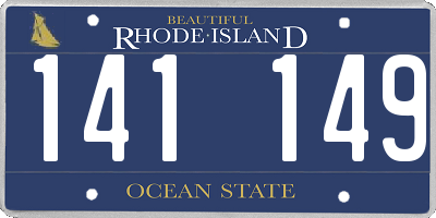 RI license plate 141149