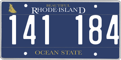 RI license plate 141184