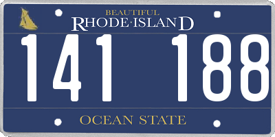 RI license plate 141188