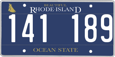 RI license plate 141189