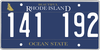 RI license plate 141192