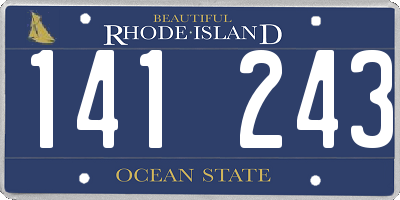 RI license plate 141243