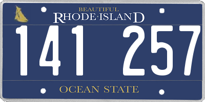 RI license plate 141257