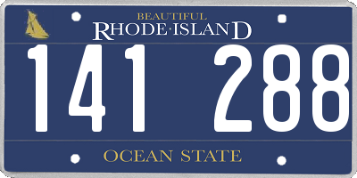 RI license plate 141288