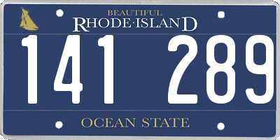 RI license plate 141289