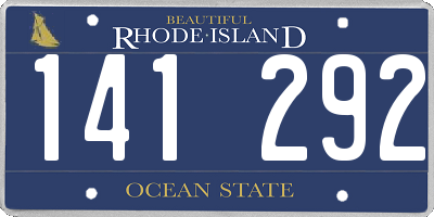 RI license plate 141292