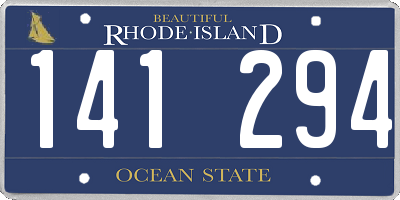 RI license plate 141294