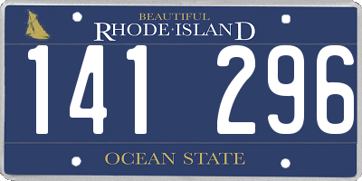 RI license plate 141296