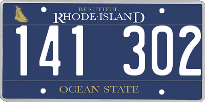 RI license plate 141302