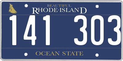 RI license plate 141303