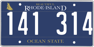 RI license plate 141314