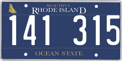 RI license plate 141315