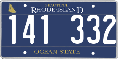 RI license plate 141332