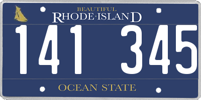 RI license plate 141345
