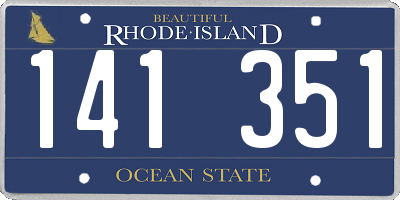 RI license plate 141351