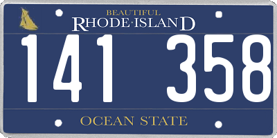 RI license plate 141358