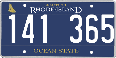 RI license plate 141365