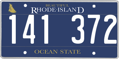 RI license plate 141372