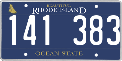 RI license plate 141383