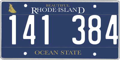 RI license plate 141384