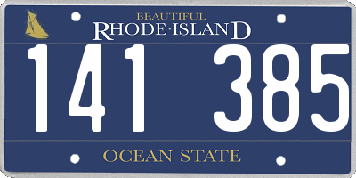 RI license plate 141385